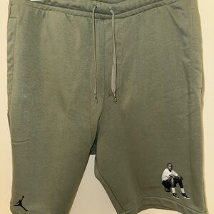 Jordan Green Athletic Shorts with Drawstring Waist